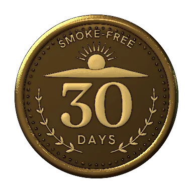 A gold medal struck for Day 30