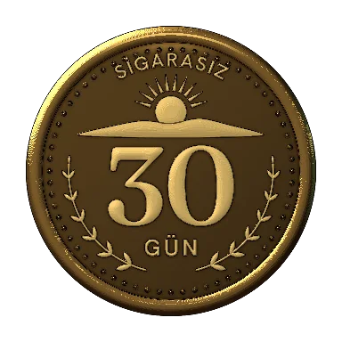 30. gün için basılmış altın madalya